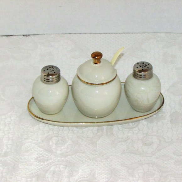 BERLIN Souvenir Condiment Set KRONACH Bavaria Porcelain Salt & Pepper Vintage - Picture 4 of 10